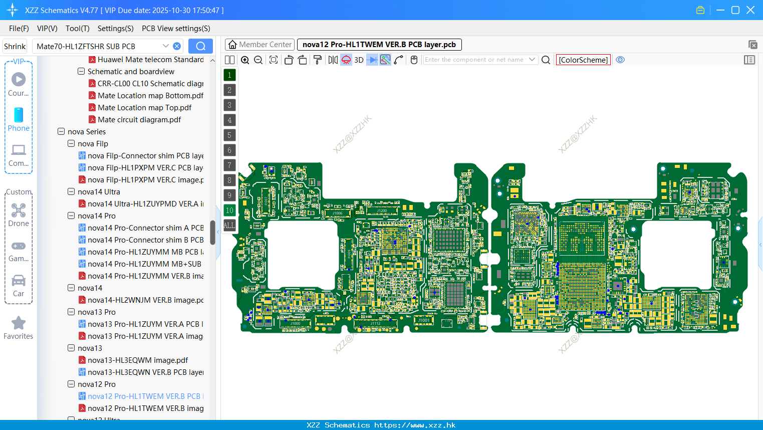 Huawei Nova12 Pro-HL1TWEM VER.B PCB Layer